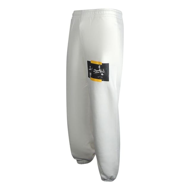 Off-White Off-White Men's Caravaggio Painting Shorten Logo White Sweatpants - 3
