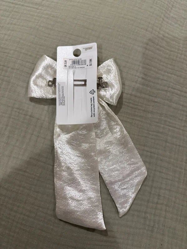 New Look White satin slide bow - hen do / wedding