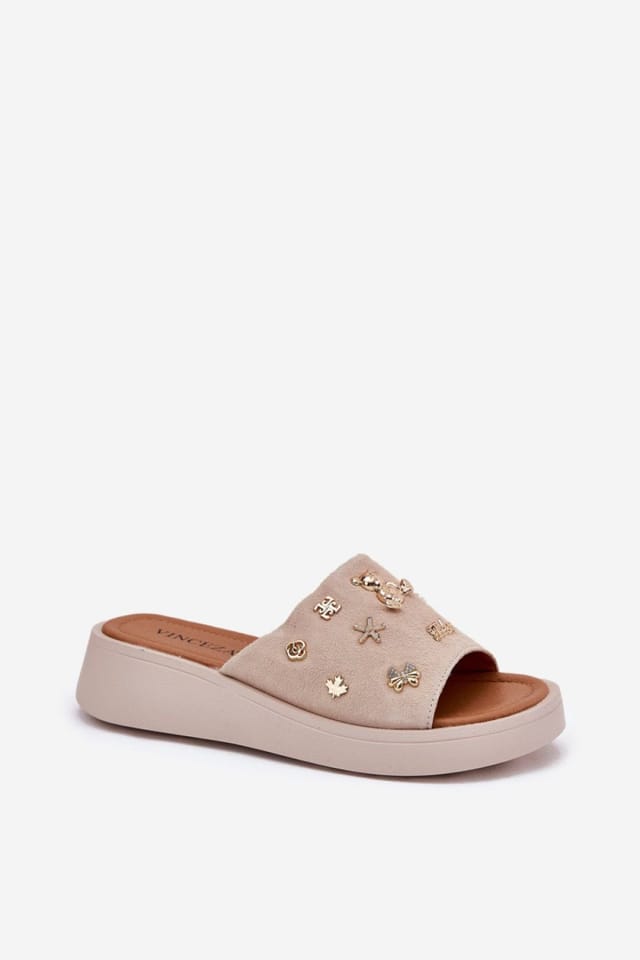Love Lace Love Lace Women's Vinceza Suede Platform Sandals with Adjustable in Beige - 2