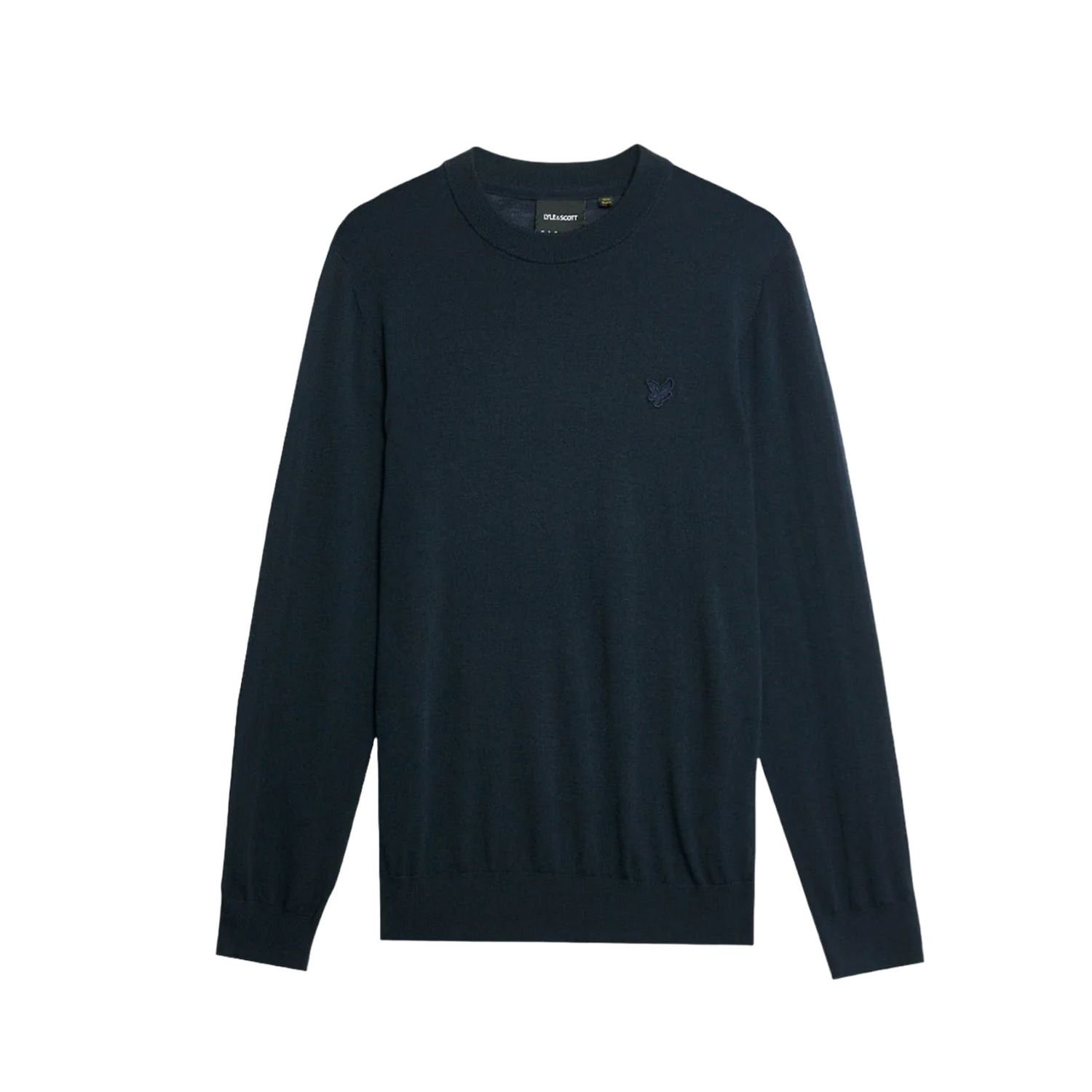 Lyle & Scott Lyle & Scott Men's Tonal Eagle Merino Wool Crew Neck Jumper in Dark Navy - 4