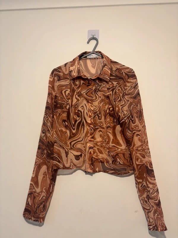 Bershka Psychedelic acid wash style shirt