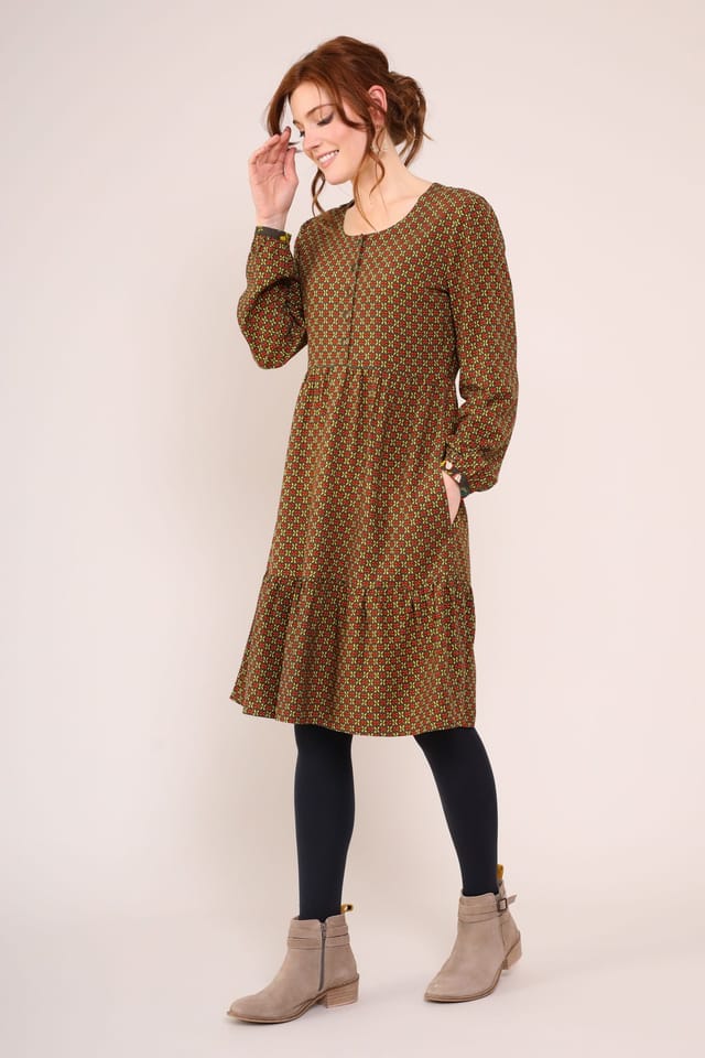 Nomads Clothing Nomads Clothing Women's Lenzing™ EcoVero™ Button Tunic Dress in Khaki - 2