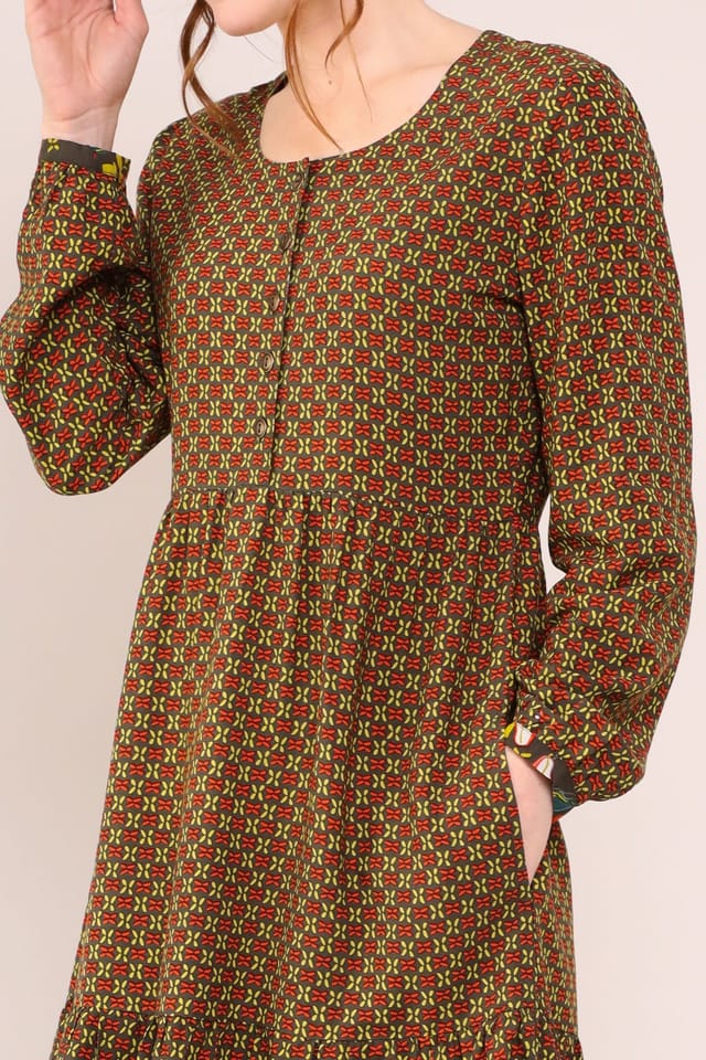 Nomads Clothing Nomads Clothing Women's Lenzing™ EcoVero™ Button Tunic Dress in Khaki - 3