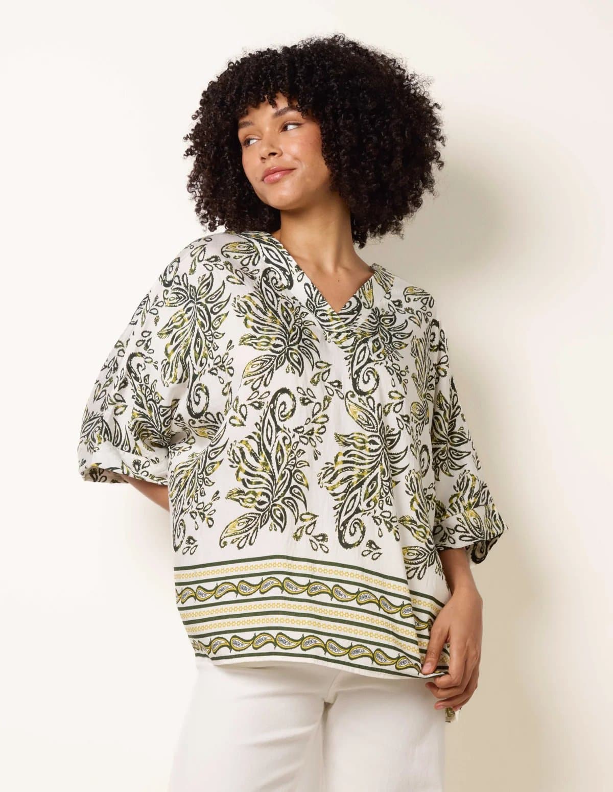 Blue Vanilla Boxy Short Sleeve Printed Top