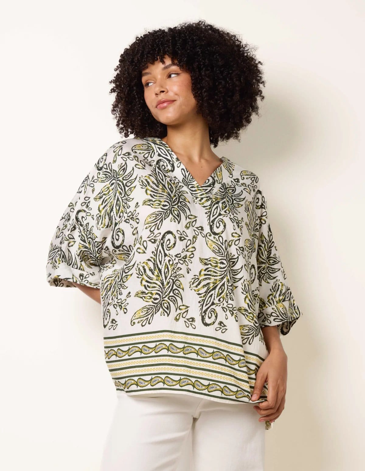 Boxy Short Sleeve Printed Top