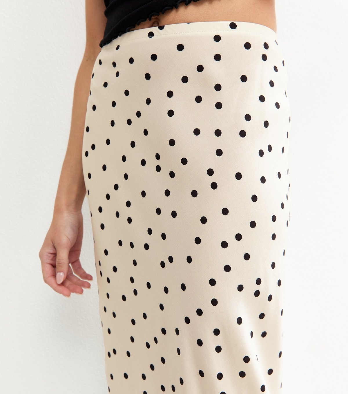 New Look Women's Cream Spot Print Bias Cut Midi Skirt New Look - 3