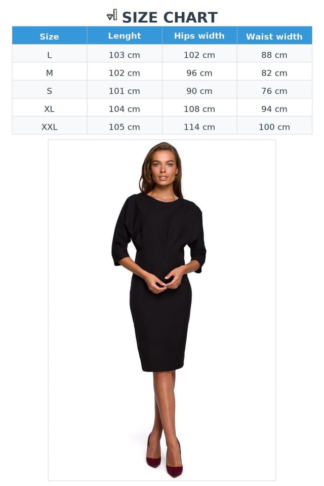 Love Lace Love Lace Women's Elegant Darted Day Dress with Kimono Sleeves in Black - 3