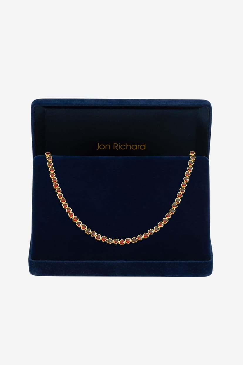 Jon Richard Jon Richard Women's Gold Plated Cubic Zirconia Red Heart Allway Necklace - 1