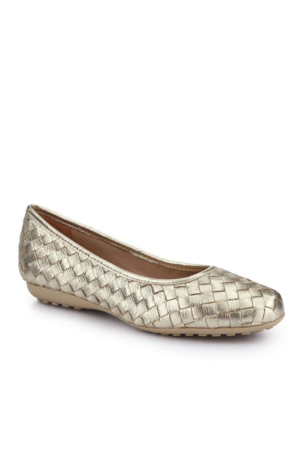 Bellissimo Bellissimo Women's Leather Cushioned Pumps in Gold