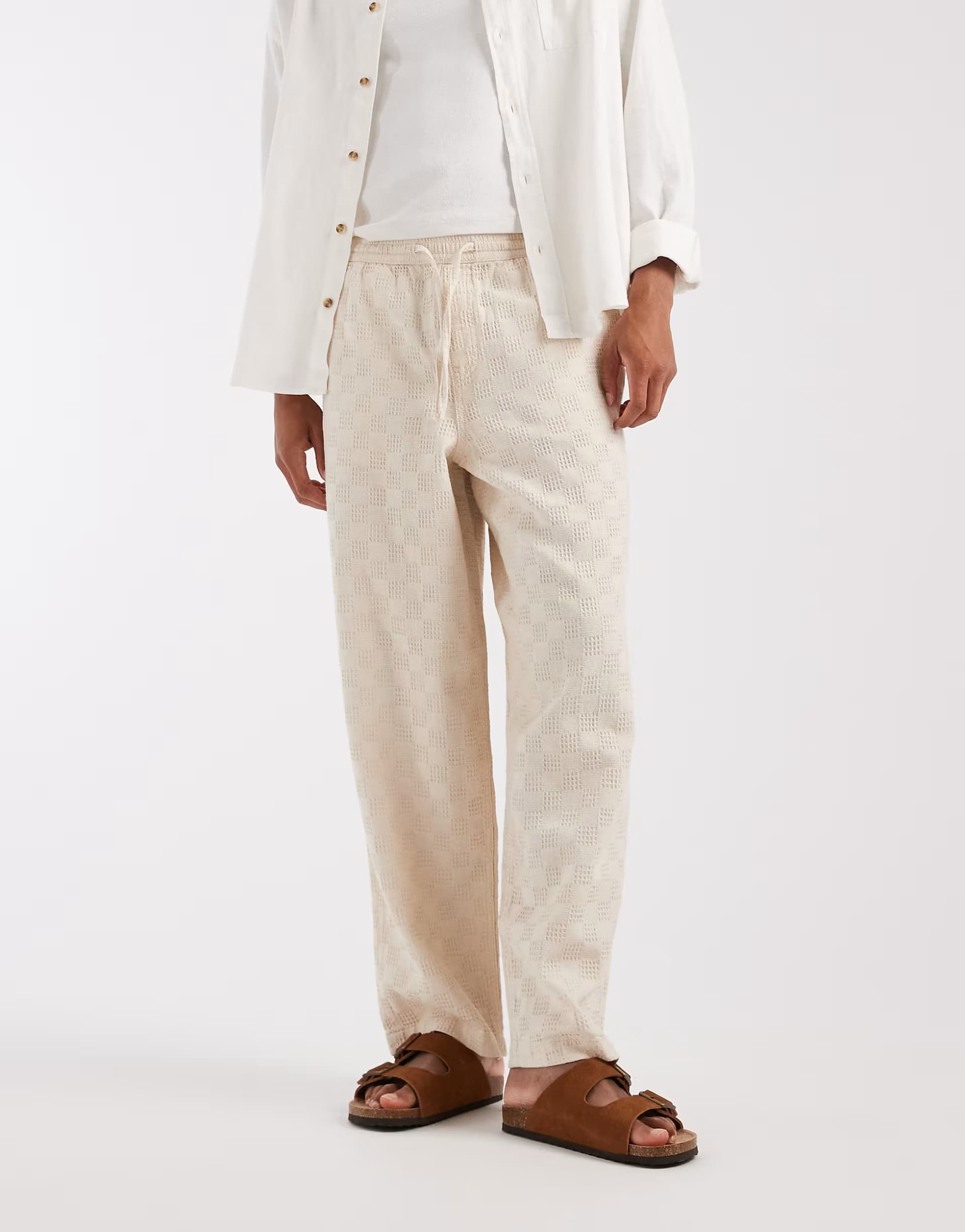 ASOS ASOS DESIGN co-ord textured trousers in ecru
