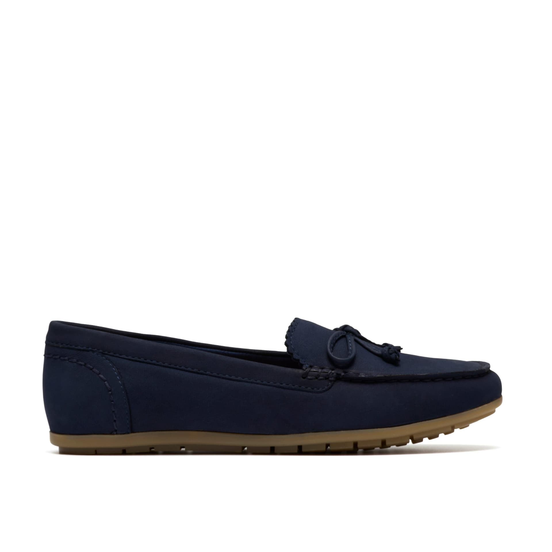 Clarks Clarks Women's Elliotte Sail Navy Nubuck Loafers, Slip Ons, Moccasins