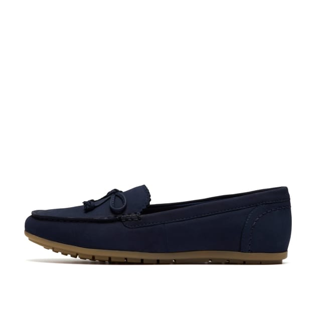 Clarks Clarks Women's Elliotte Sail Navy Nubuck Loafers, Slip Ons, Moccasins - 2