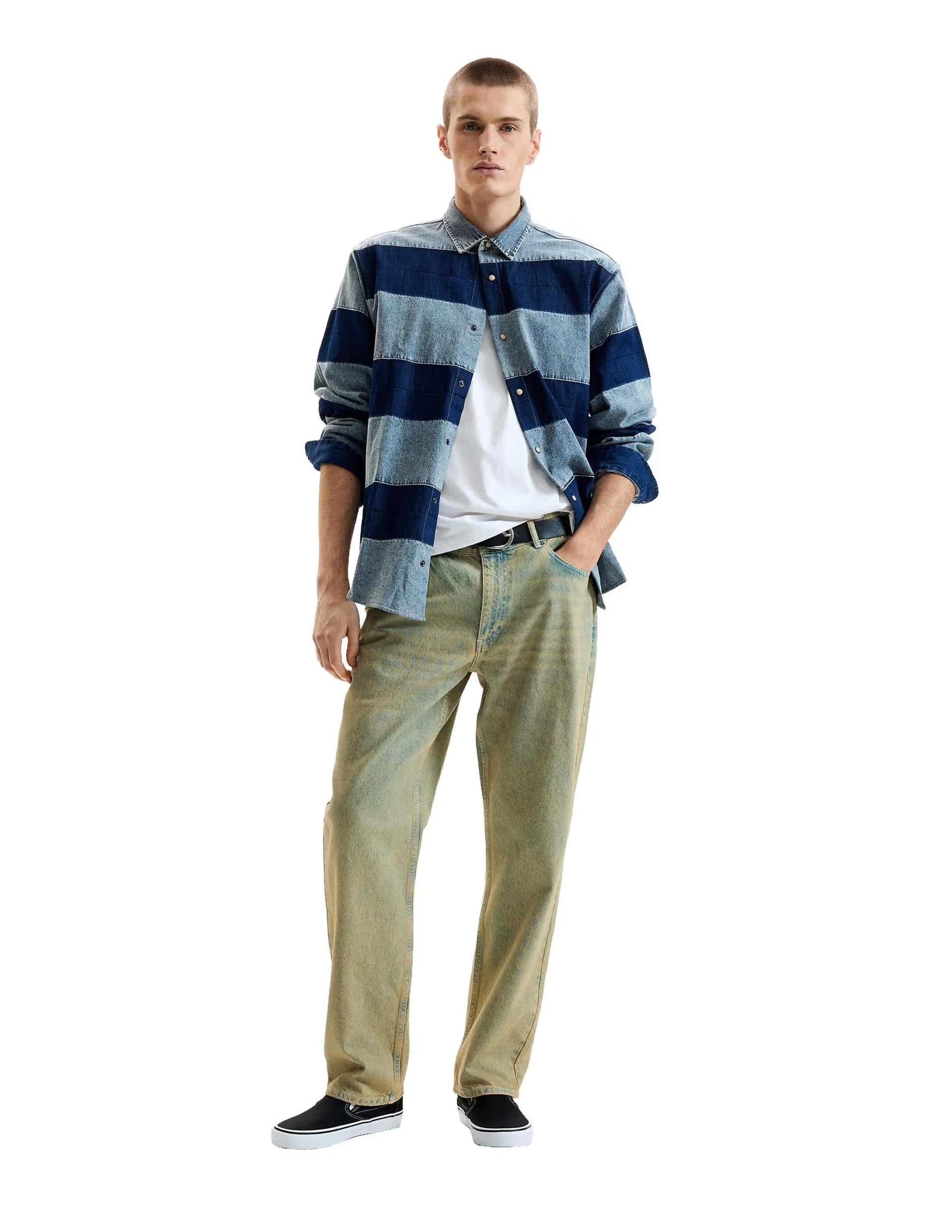 ASOS Desigual Striped denim shirt in blue