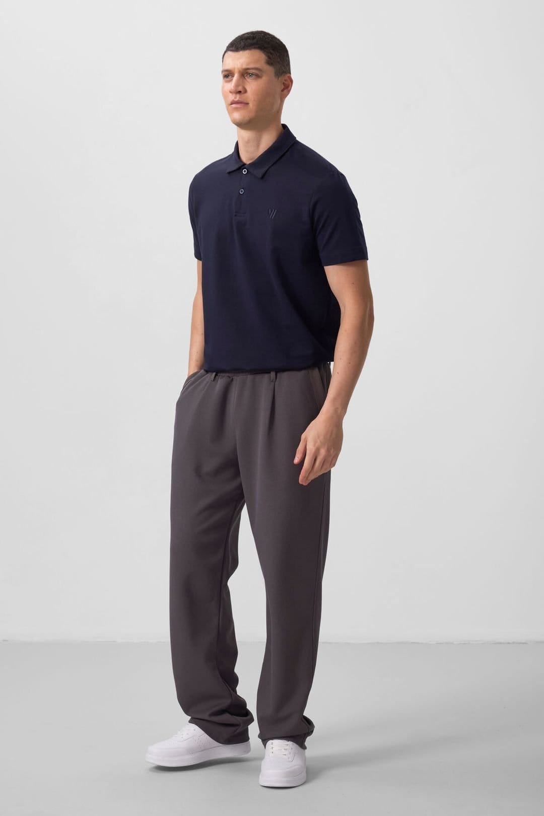Tommy Life Tommy Life Men's Wide-leg Palazzo Trousers in Charcoal - 4