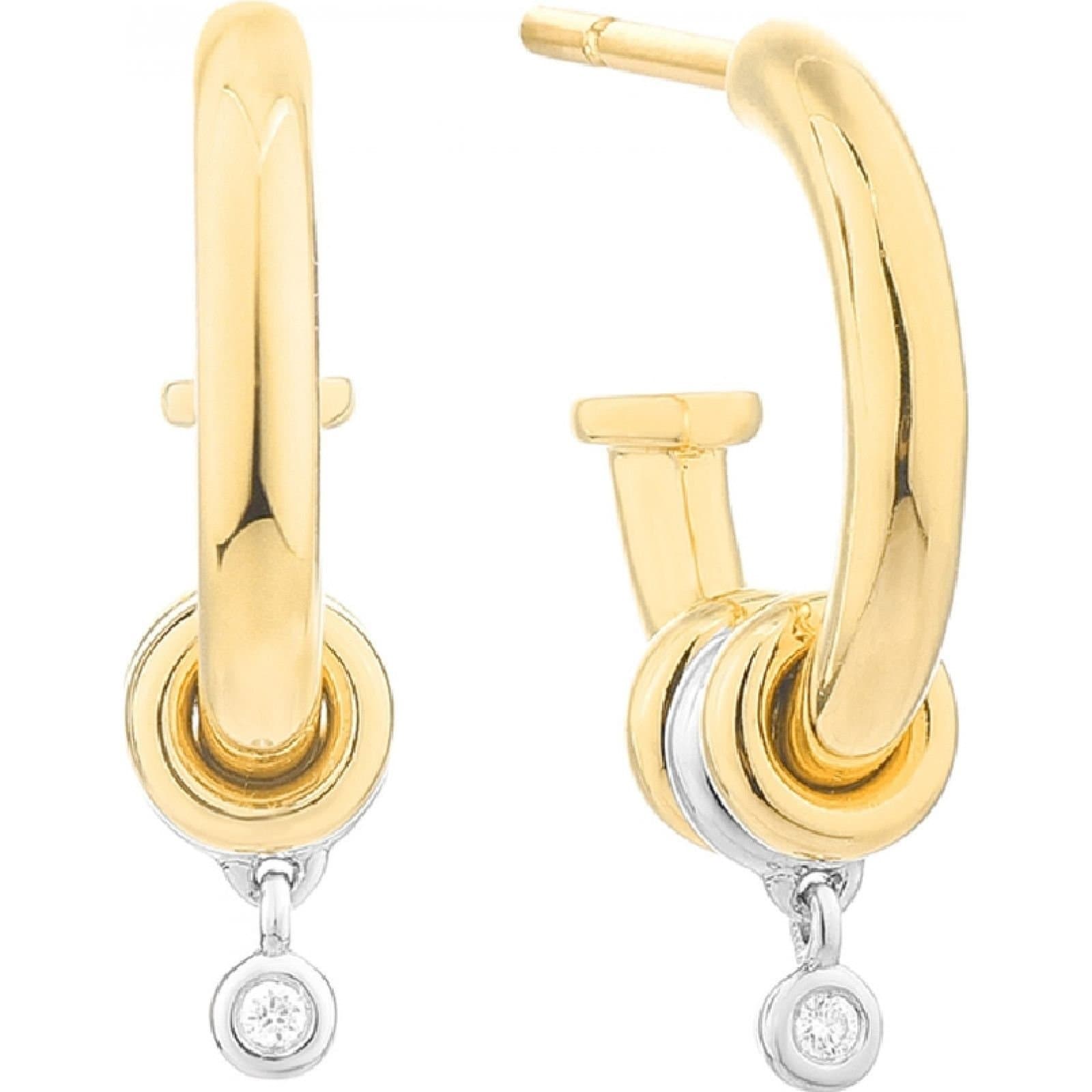 Secrecy Secrecy Gold Hoop Earrings with Diamond Accents
