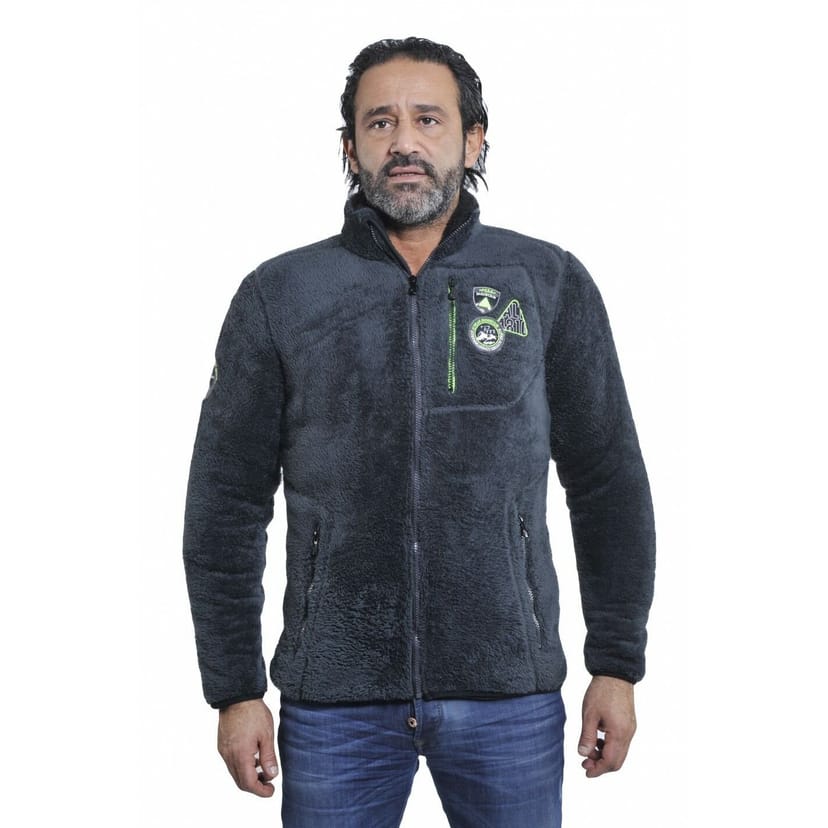 Peak Mountain Peak Mountain Men's Fleece Jacket Coral Sherpacavian in Grey - 1