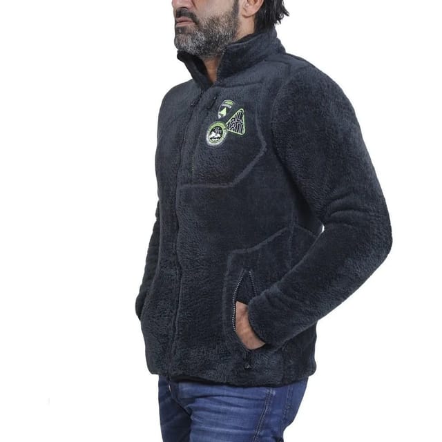 Peak Mountain Peak Mountain Men's Fleece Jacket Coral Sherpacavian in Grey - 2