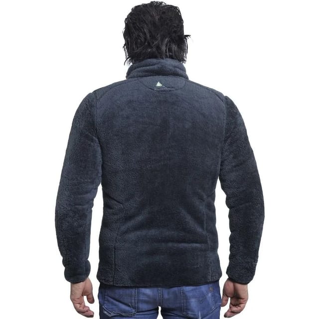 Peak Mountain Peak Mountain Men's Fleece Jacket Coral Sherpacavian in Grey - 3