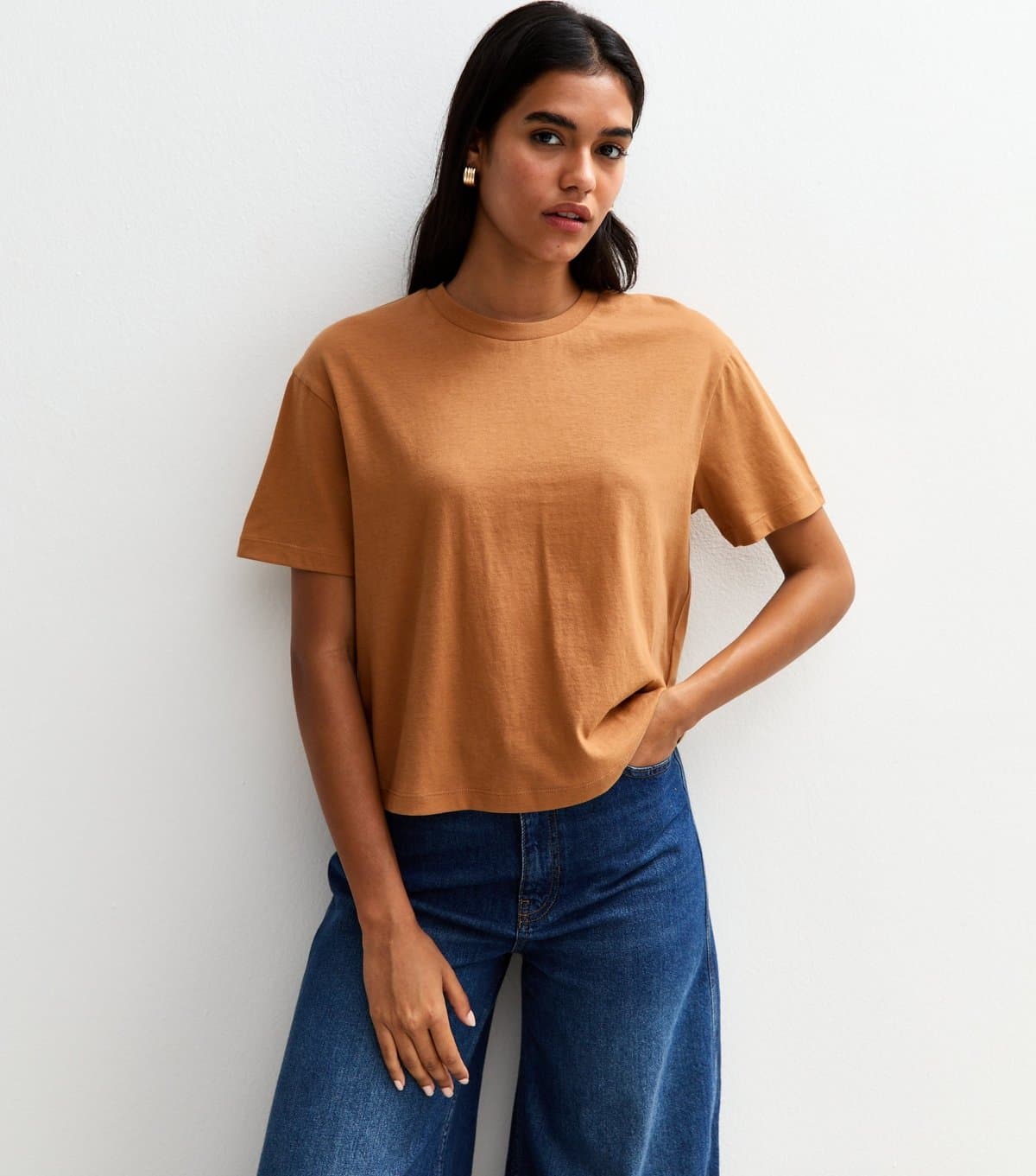 New Look New Look Mustard Boxy Fit Crew Neck T-Shirt