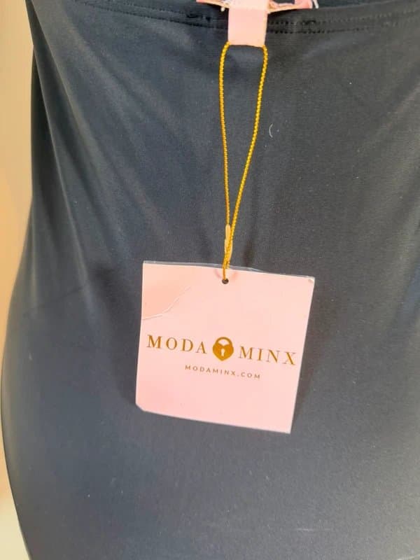 Moda Minx Moda Minx Amour Black Crystal Halter neck Tie Back Swimsuit Costume Size Medium 10-12