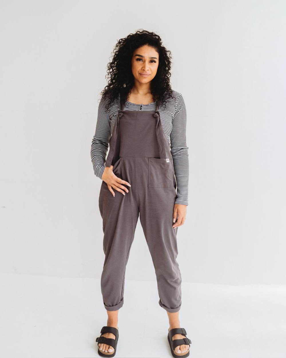 Turtledove London Turtledove London Women's Lila Charcoal Dungarees - 2