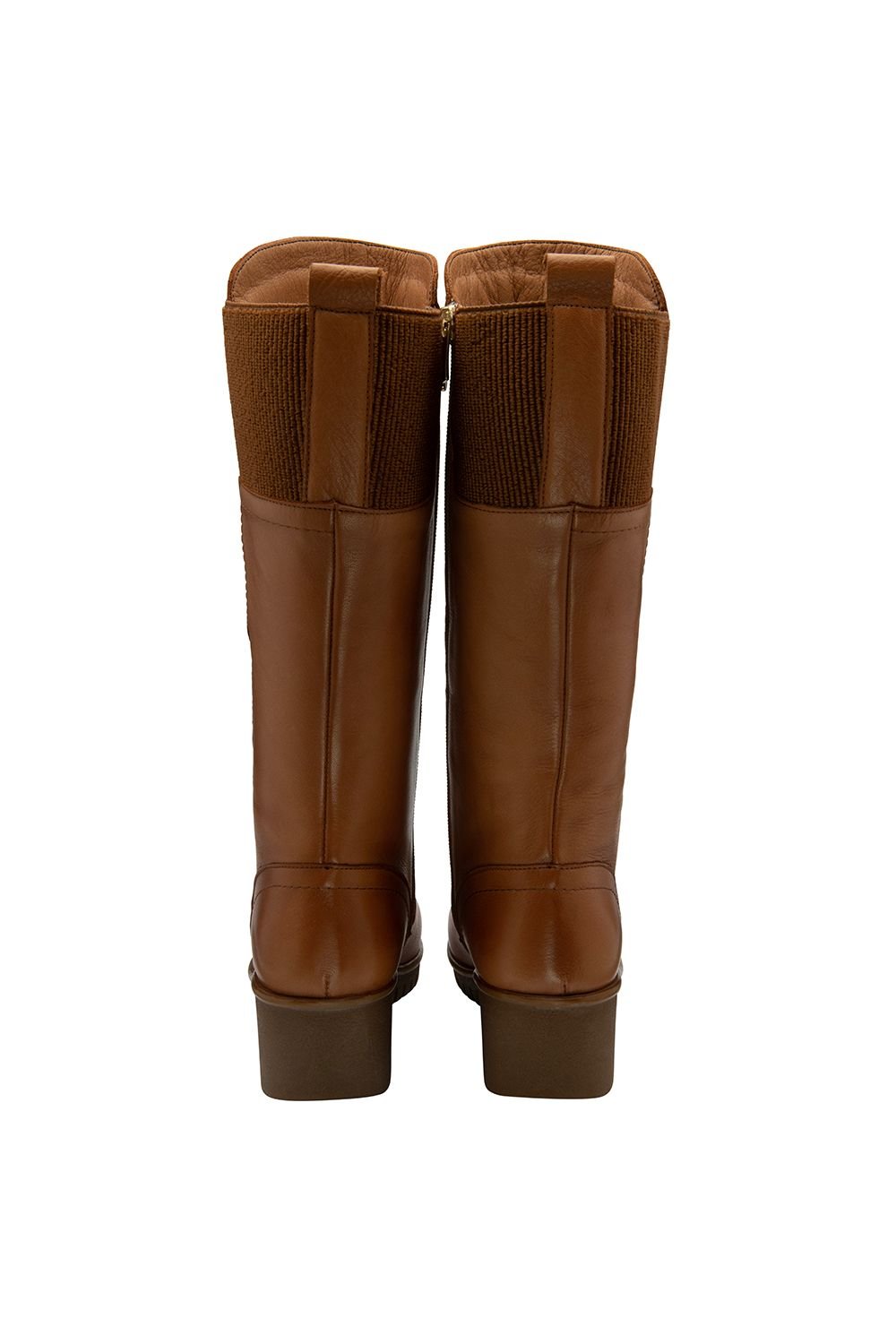 Lotus Lotus Women's 'Fitzgerald' Leather Wedge Mid-Calf Boots in Tan - 3