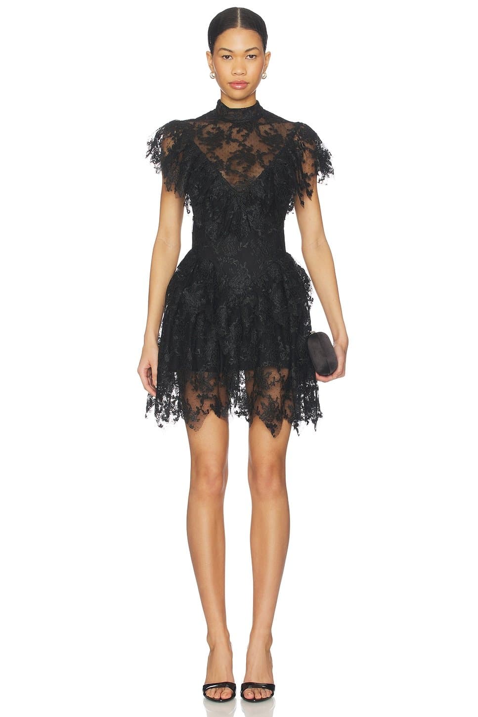 revolve Tarryn Ruffle Lace Mini Dress