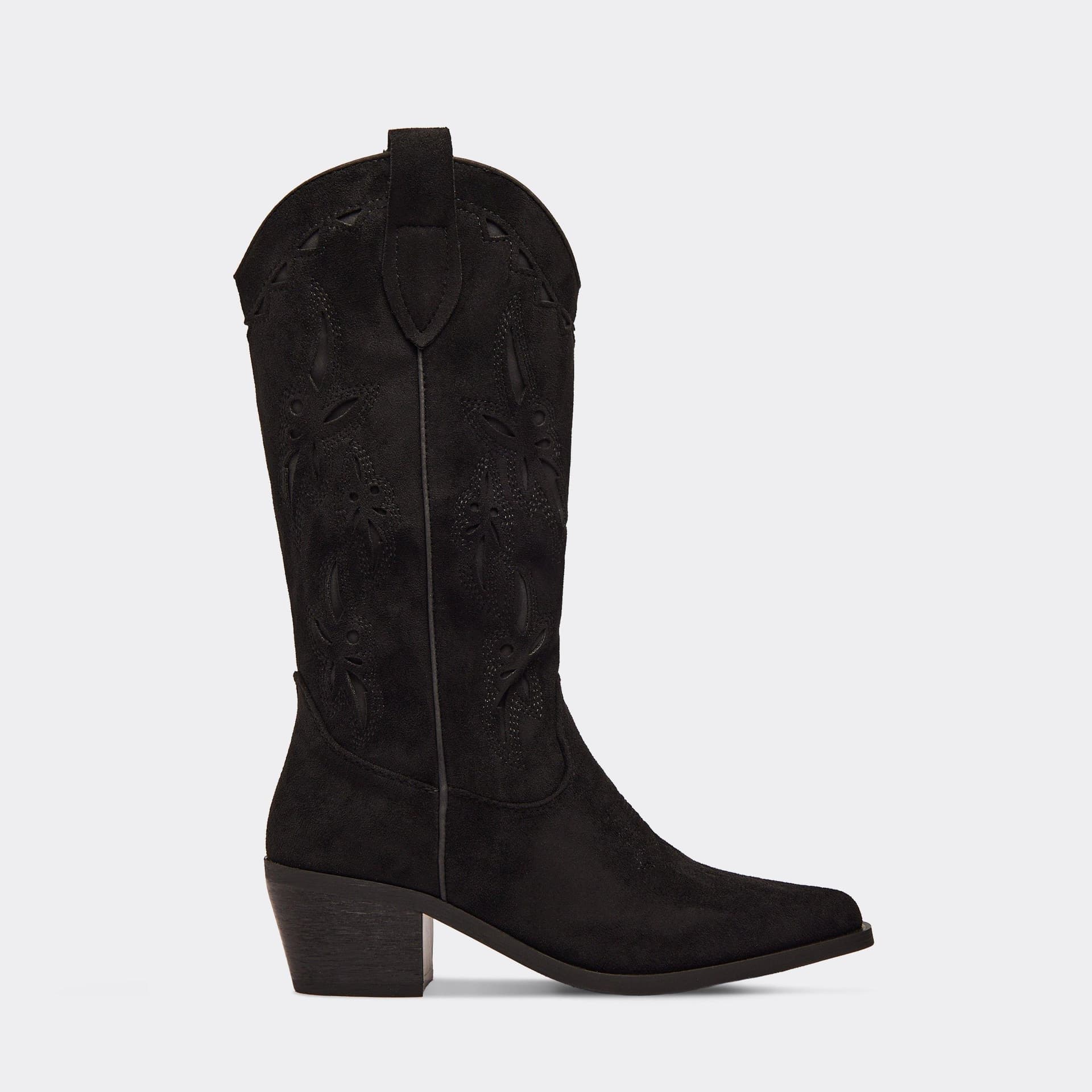 EGO EGO Black Faux Suede Western Cowboy Boot