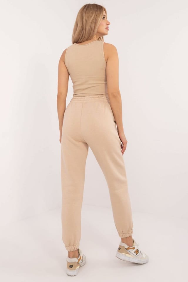 Love Lace Love Lace Women's Cotton Melange Warm Casual Lounge Set in Beige - 3