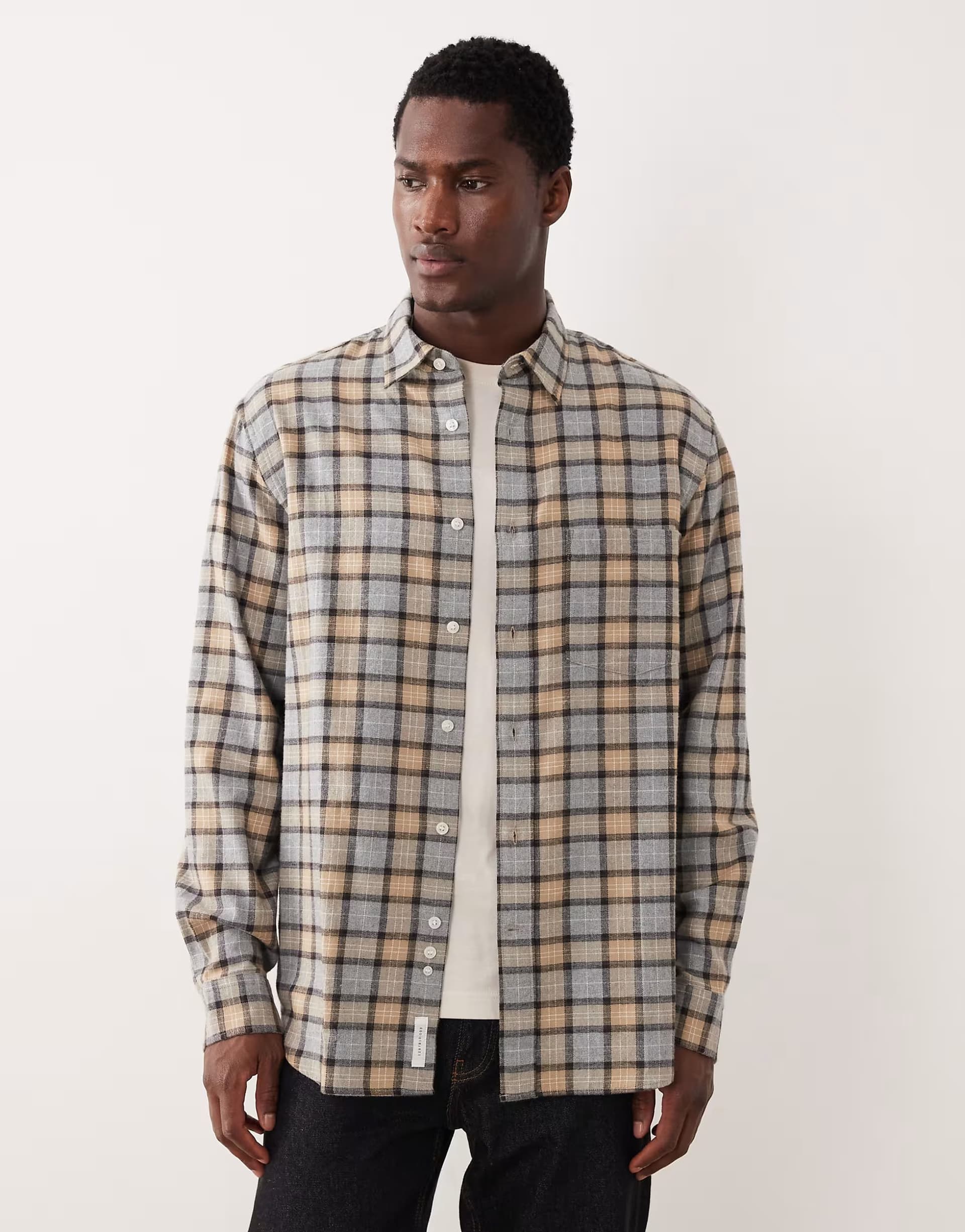 ASOS ASOS Beige Flannel Shirt in ARKET Relaxed Fit