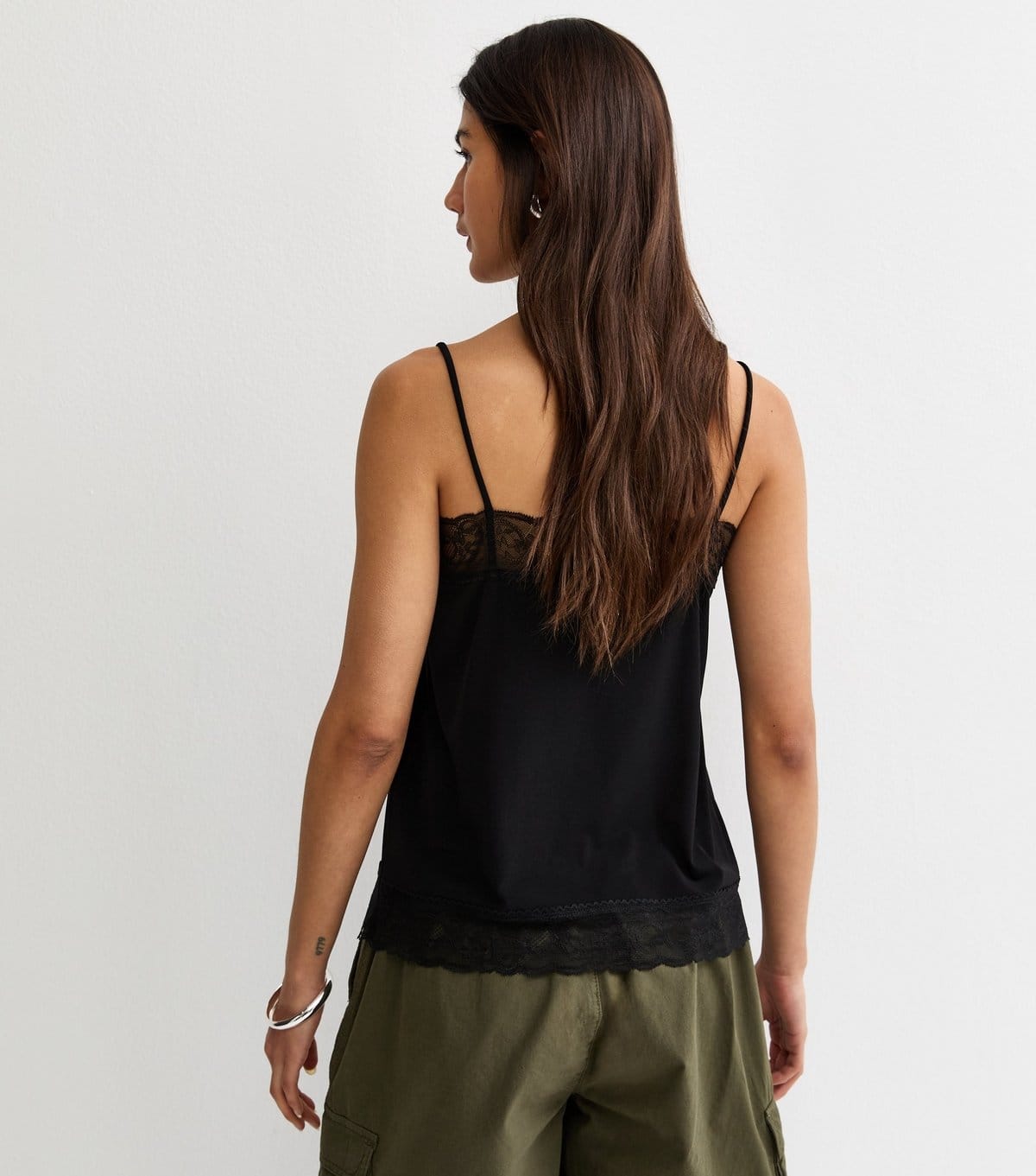 New Look Women's Black Lace Trim Cami Top New Look - 4