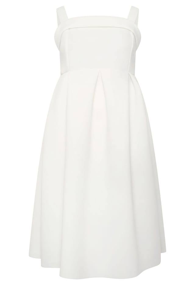 Yours Yours Women's Skater Midi Dress in White - 2
