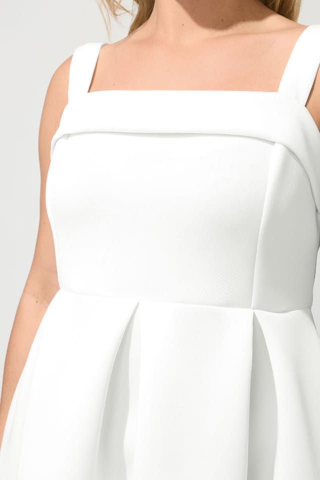 Yours Yours Women's Skater Midi Dress in White - 3