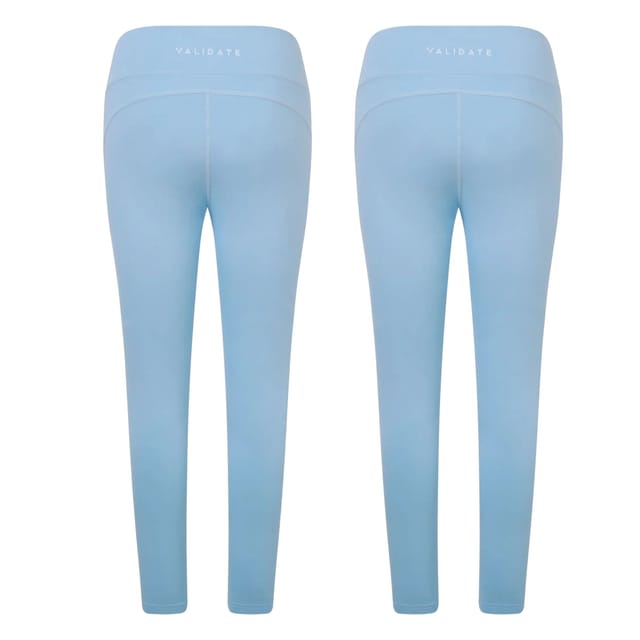 Validate Validate Women's 247 Essential 2 Pack Leggings Sky Blue in Light Blue - 2