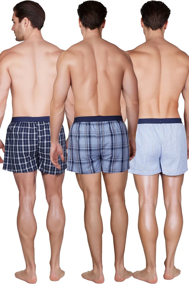 Haigman Haigman Men's 6 Pack Yarn Dyed Cotton Poplin Boxers - 3