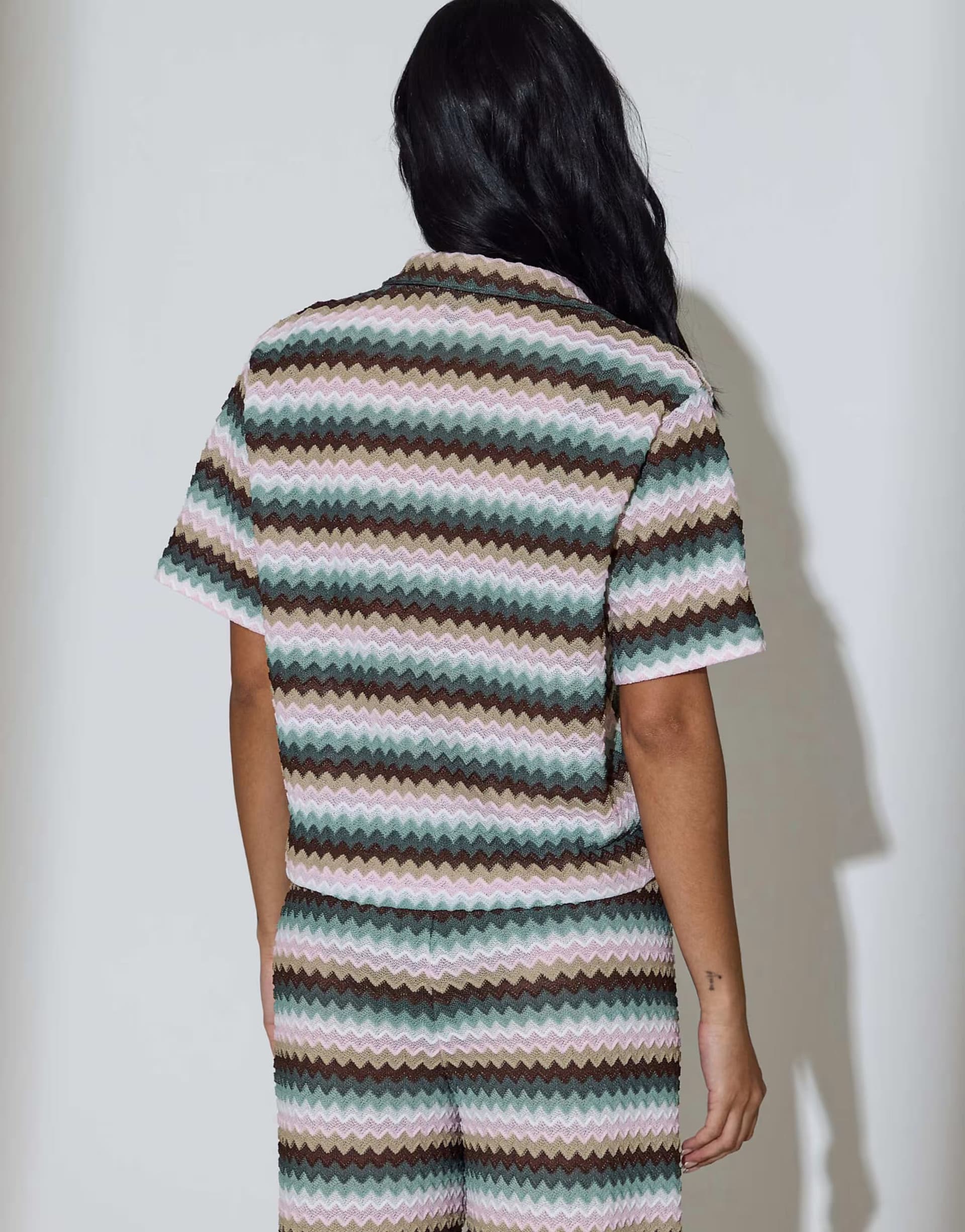 ASOS South Beach Crochet shirt & trouser set in multi