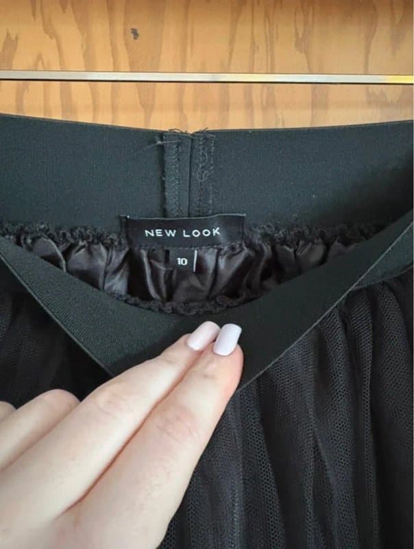 New Look Black lace tulle skirt