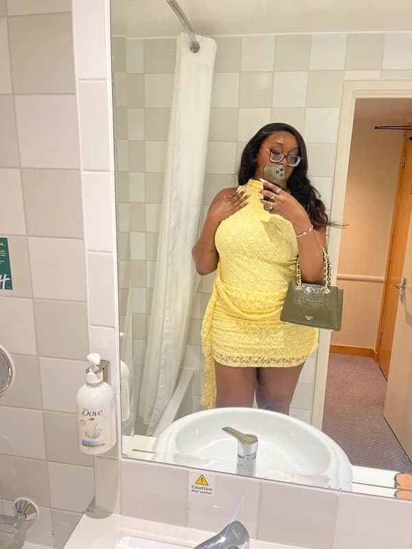 ASOS Design Asos Design halter neck dress in yellow size large