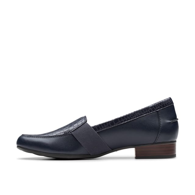 Clarks Clarks Women's Juliet Beat Navy Leather Loafers, Slip Ons in Blue - 2