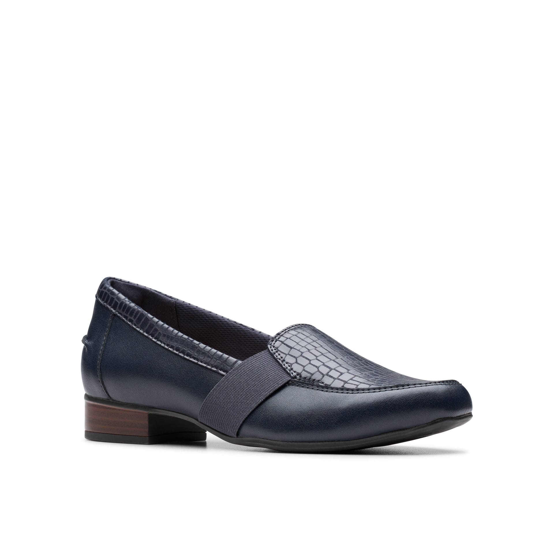 Clarks Clarks Women's Juliet Beat Navy Leather Loafers, Slip Ons in Blue - 4