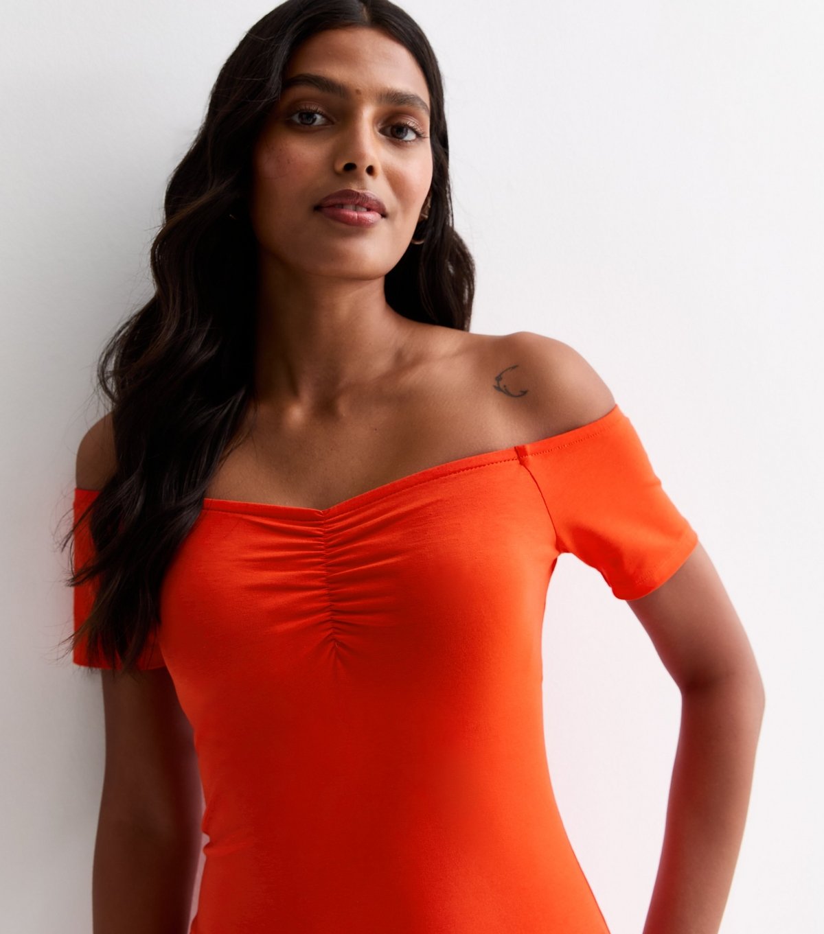 New Look Women's Red Jersey Bardot Ruched Mini Dress New Look - 2