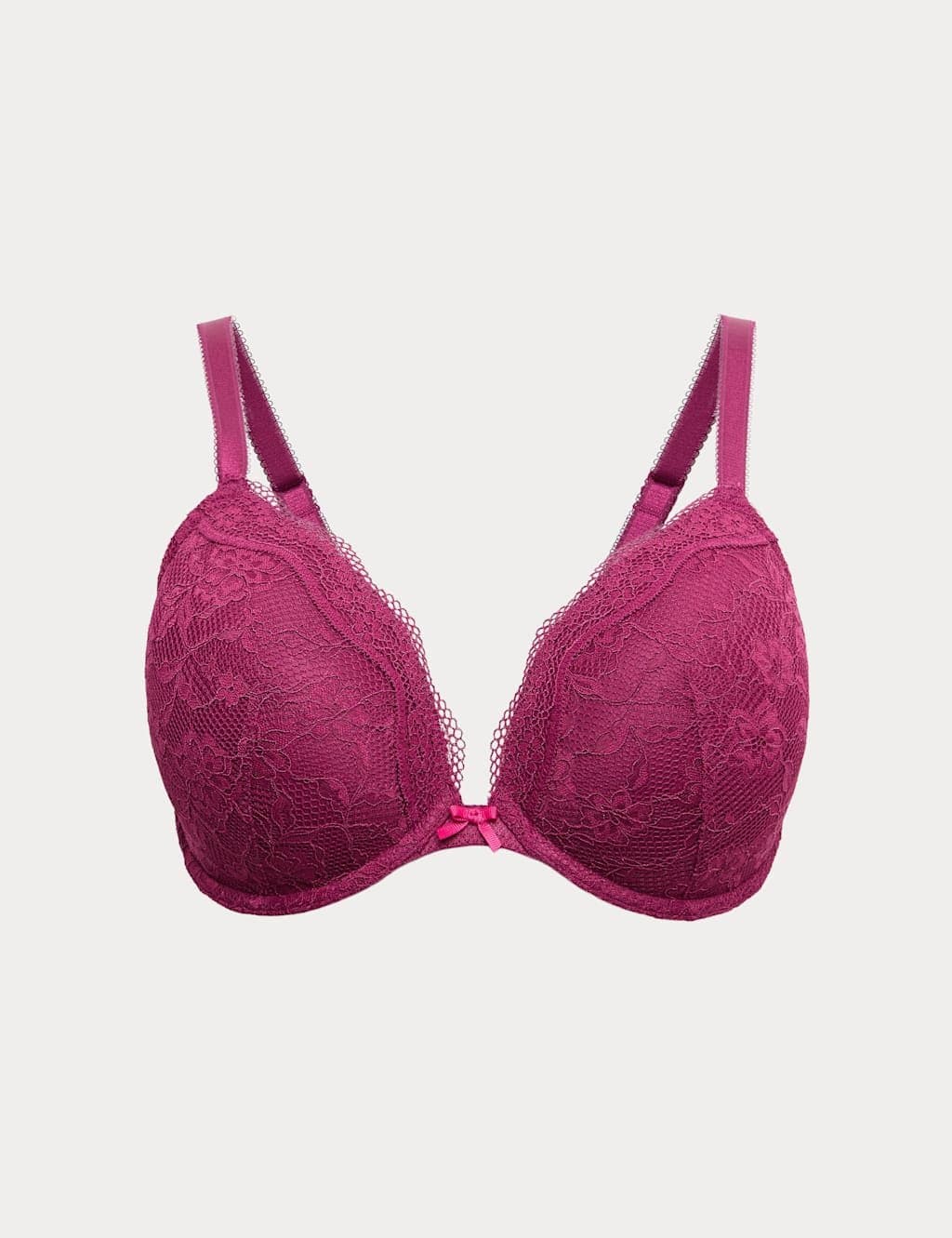 Marks & Spencer M&S Jasmine Lace Wired Plunge Bra F-H Dark Raspberry