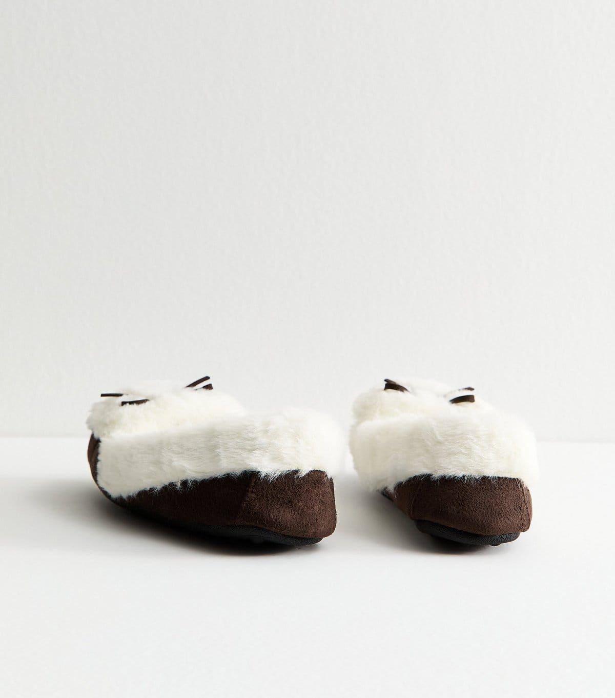 New Look Women's Brown Bow Detail Faux Fur Lined Moccasin Slippers New Look - 4