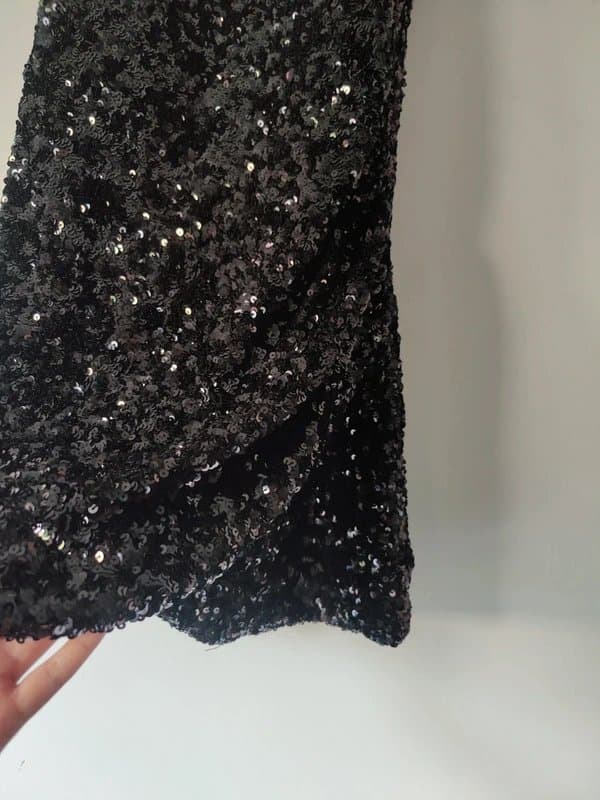 French Connection French Connection Black Sequin Mini Dress UK 10 | Strappy Bodycon Party Glam