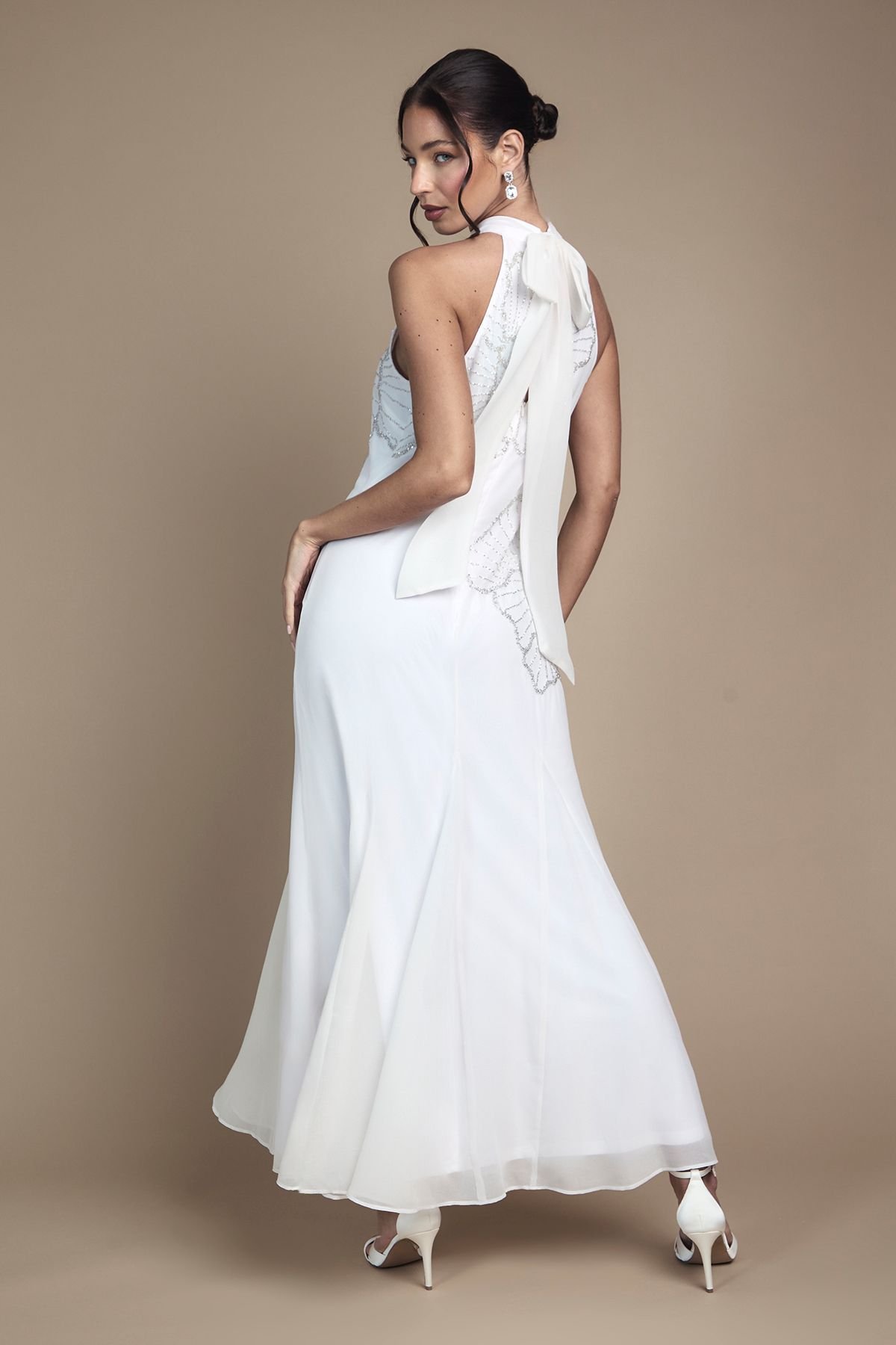 Coast Coast Women's Embellished Maxi Wedding Dress With Godet Pleats in Ivory - 3