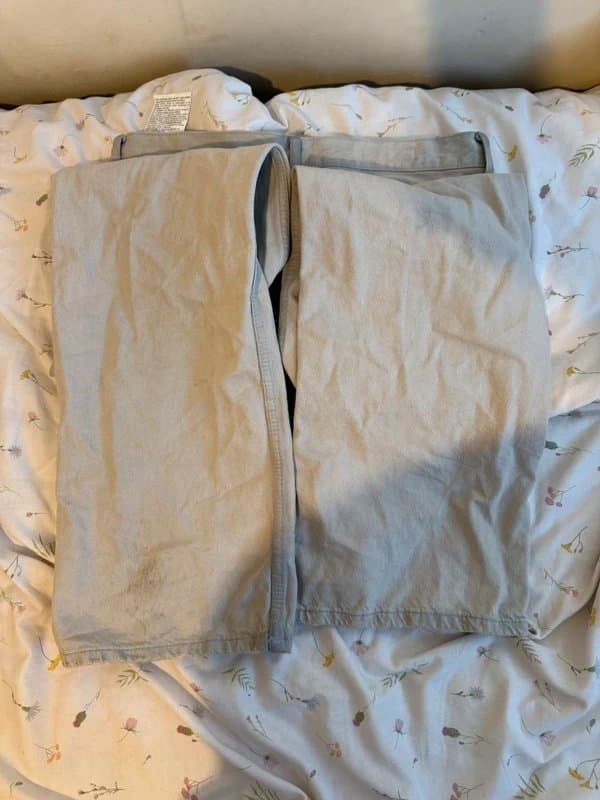 Zara zara white / faded wash straight jeans