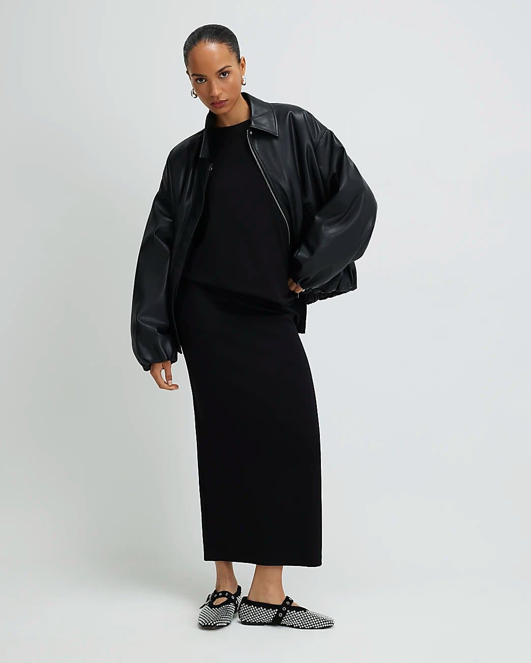 River Island River Island Womens Black Premium Maxi Skirt