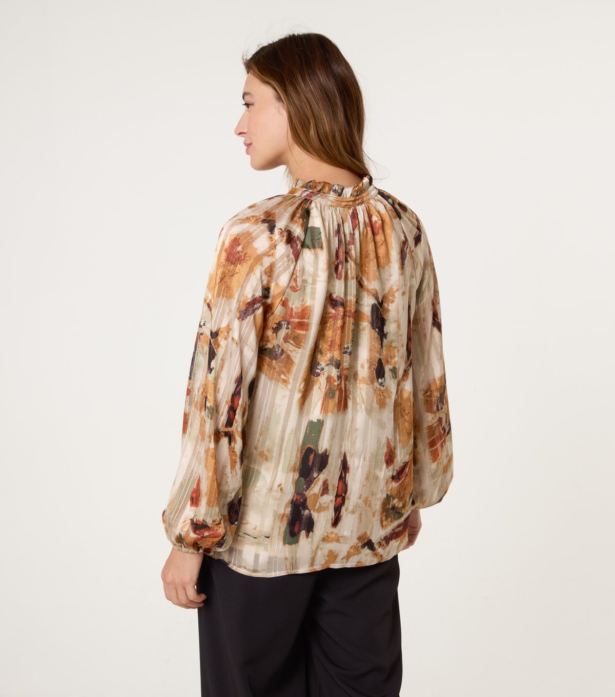 Blue Vanilla Women's Multi Colour Abstract Print Tie Neck Blouse Blue Vanilla New Look - 4