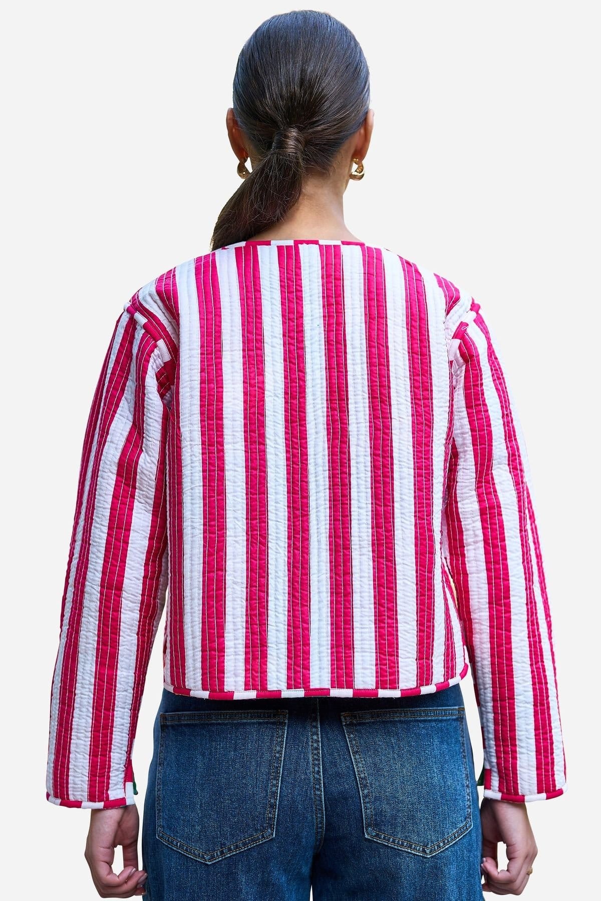 Yumi Yumi Women's Multi Color Big Check Reversible Cotton in Fuchsia - 4