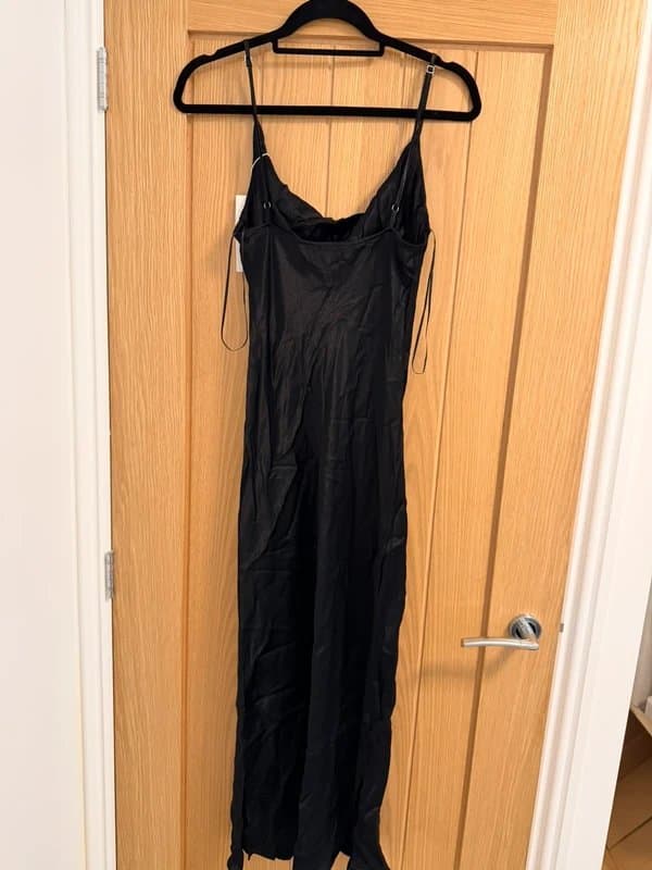 Bershka Silk slip dress black
